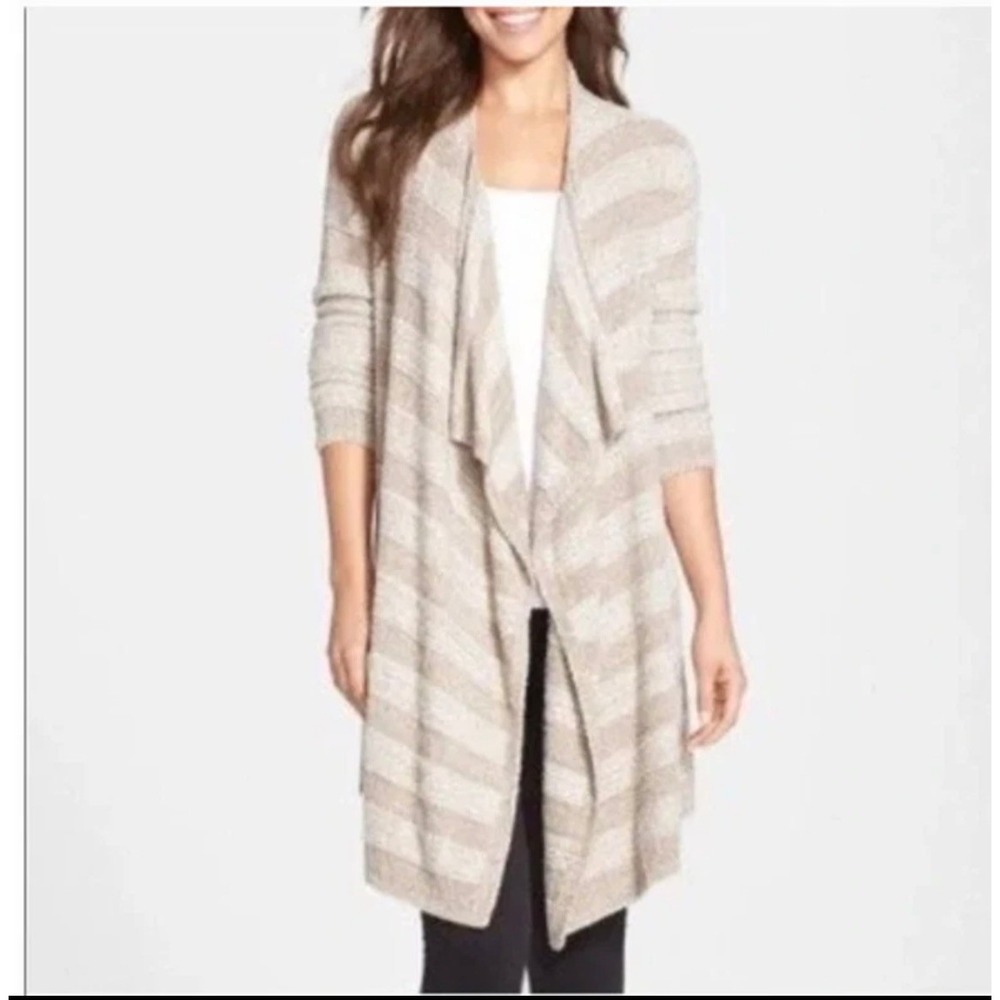Barefoot Dreams Bamboo Chic Lite Brown‎ Tan Open Front Cardigan Sweater Sz 1X